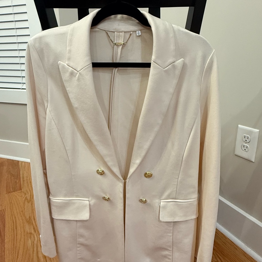 Chico's Cream Blazer with Gold Buttons